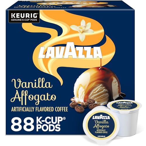 Image of Lavazza Vanilla Affogato Coffee, Single Serve Keurig K-Cup Pods, Flavored Coffee, 88-Count Box (4 Packs of 22)