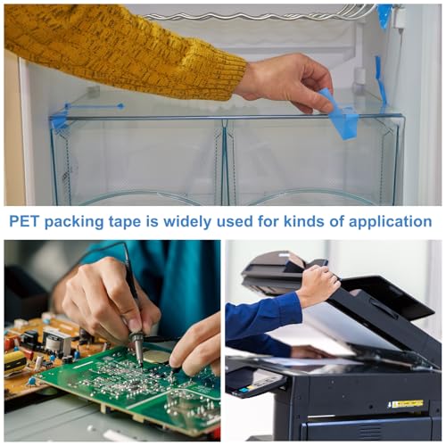 Image of PATIKIL 10mm x 50m Refrigerator Tape PET Fridge Non-Residual Adhesive Tape for Fixing Drawer Refrigerator Air Conditioner Printer Sky Blue