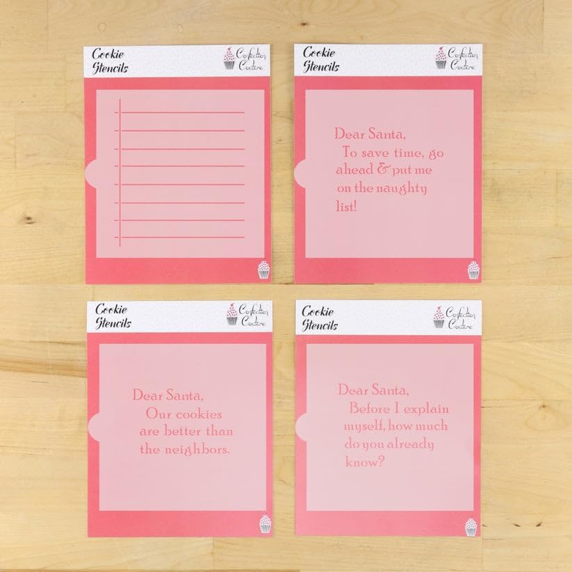 Dear Santa 4 pc Cookie Stencil Set