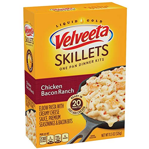 Velveeta Skillets Variety pack of 3 | Kraft Box Dinner Variety Pack | Chicken Bacon Ranch | Chicken Alfredo | Philly Cheese-steak Style | Snack Fun Shopping Pad
