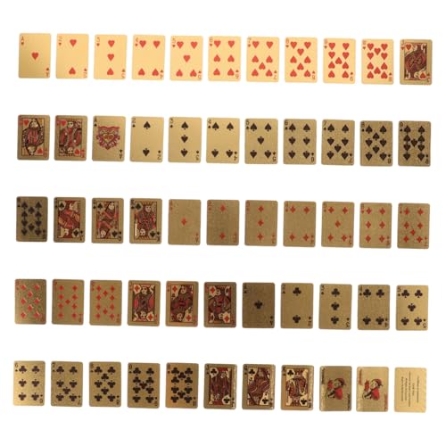 Mini Spielkarten für Tragbare Pokerkarten in Goldoptik Leicht und Robust Geeignet für Puppenhäuser DIY Basteln Partydeko und Spiele Unterwegs