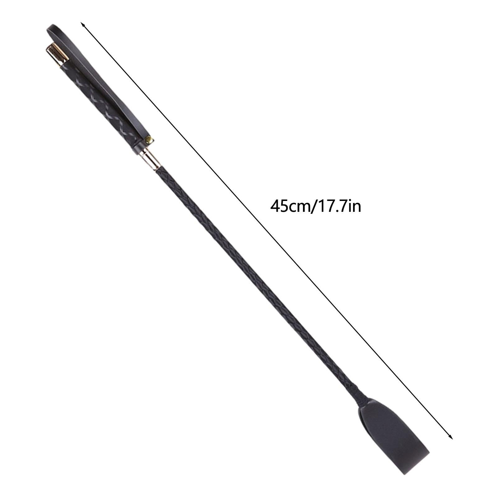 Cravache D'équitation En Cuir Synthétique – Longueur Totale 35cm – Poignée Avec Boucle Antidérapante – Pour Entraînement Et Compétition