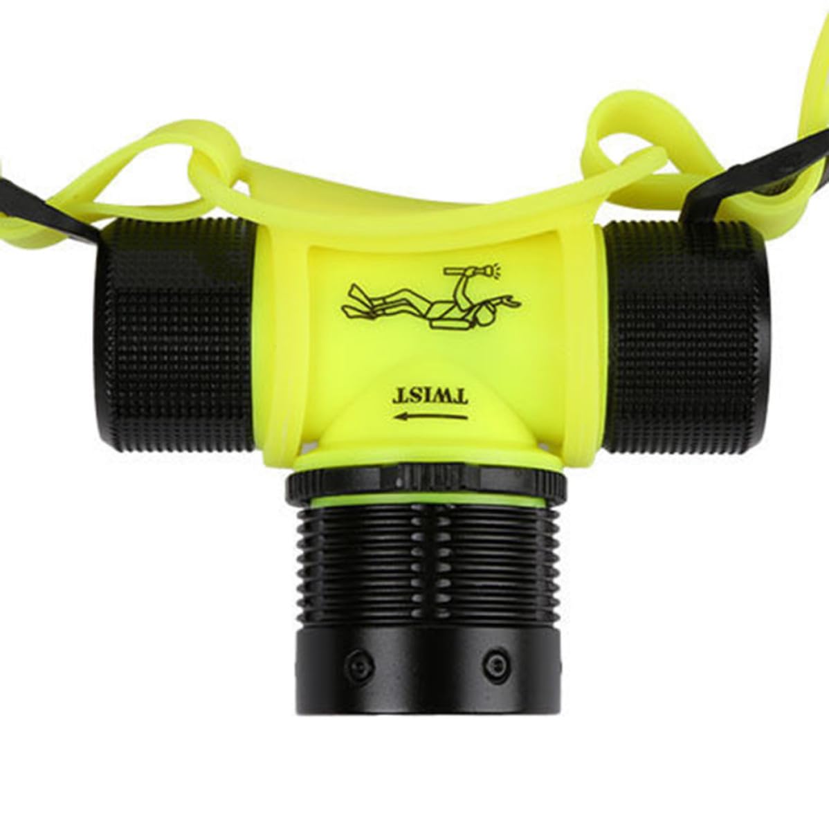 Linterna frontal LED para buceo resistente al agua con brillo constante amarillo 8