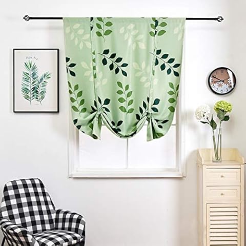 SIMPVALE Blackout Roman Blinds with Leaf Pattern Cover