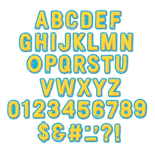 Eureka Seas The Day Letter, Number, Punctuation Mark, and Symbol Classroom Decorations for Teachers, 4" H, 182 Pieces, Blue