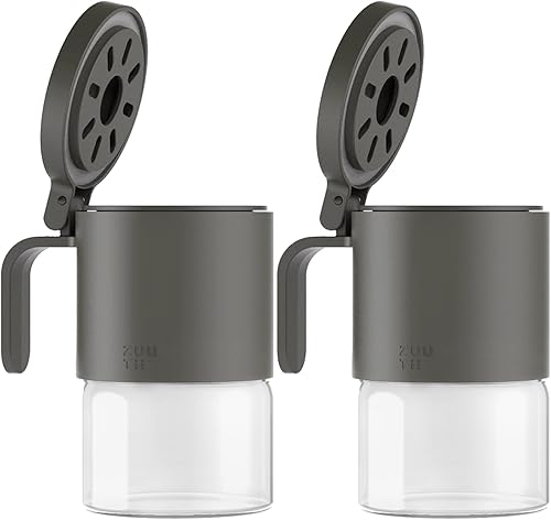 Miniatura 1 de Zuutii Tarros de especias de vidrio a prueba de humedad con cucharas juego de 2 botellas de especias de 10 oz101fl oz mini tarros de almacenamiento