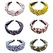 Produktbild 6 Stück Damen Haarreif Vintage Breit Haarband Retro Stirnband Haarreifen mit knoten, Blumendruck Kopf Warp Stirnbänder Make-up Hoop Haar Zubehör für Frauen und Mädchen