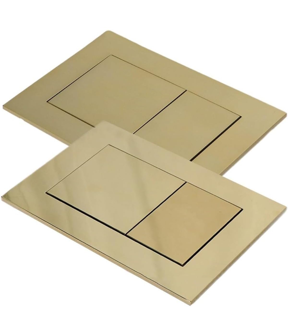 Przycisk spłukiwania WC, wymiana przycisku, przełącznik spłukiwania, podwójna płyta spłukująca, chromowane wykończenie, 220 x 150 x 5 mm, elegancki i elegancki ukryty spłuczka (szczotkowane złoto)