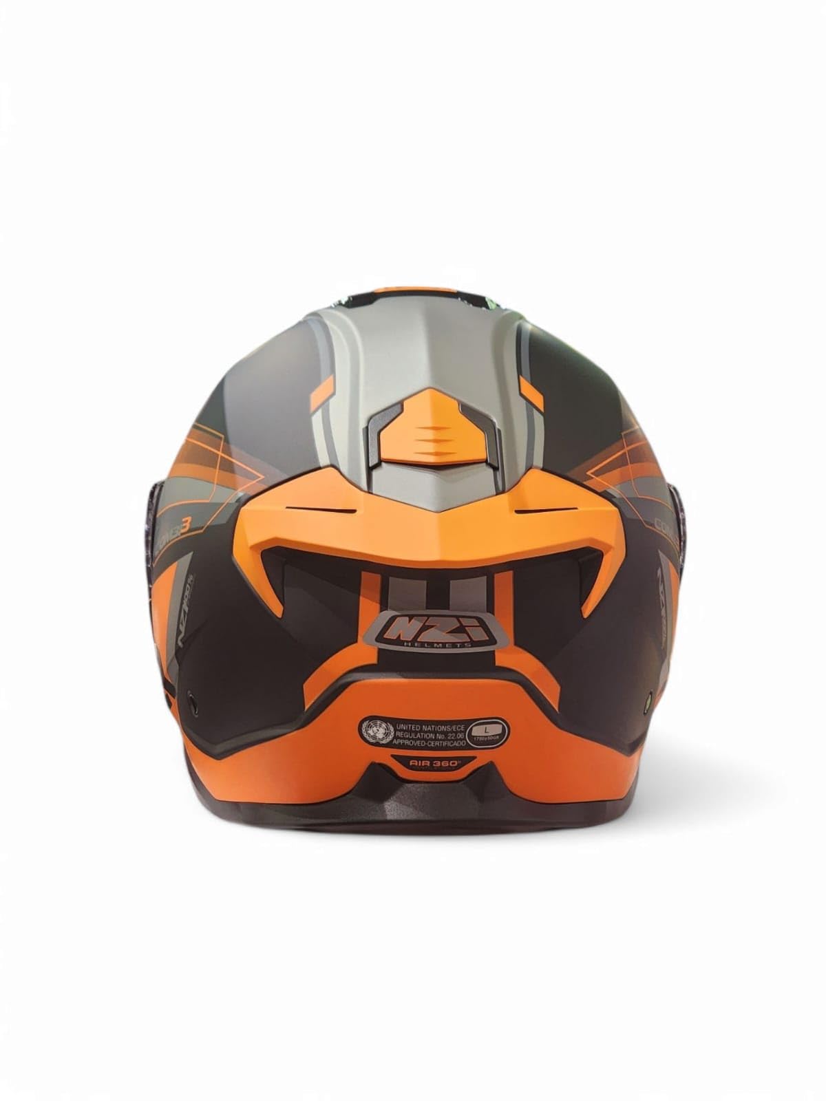 Casco Moto Modular NZI Combi 3 Daily Antracita Naranja HOMOLOGACION 22.06 Talla M