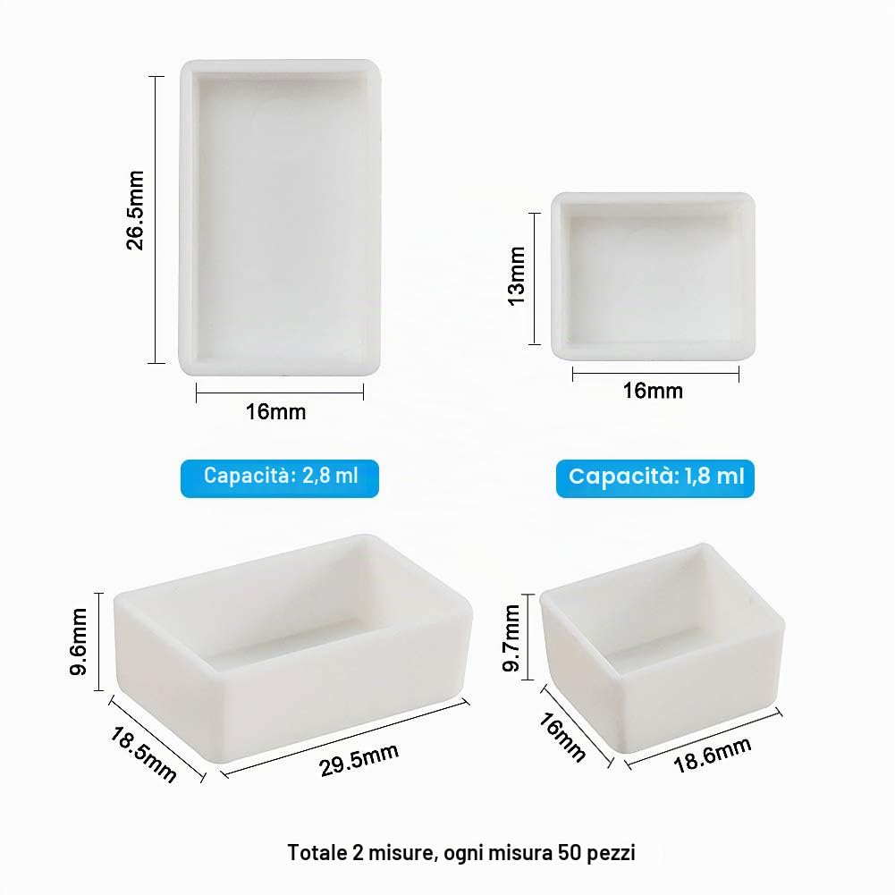 PH PandaHall Pentole per Pittura ad Acquerello 100 Pezzi (pentole Complete 50 Pezzi, metà pentole 50 Pezzi) Vaschette vuote in plastica Bianca per Oli o acquerelli Fai-da-Te Tavolozza Pittura Arte