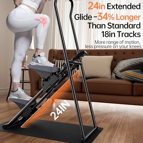 Image of seanleecore Stair Stepper Machine for Home with Device Holder & Silicone Floor Mat, Extra-Long Non-Slip Pedals Vertical Climber Exercise Machine