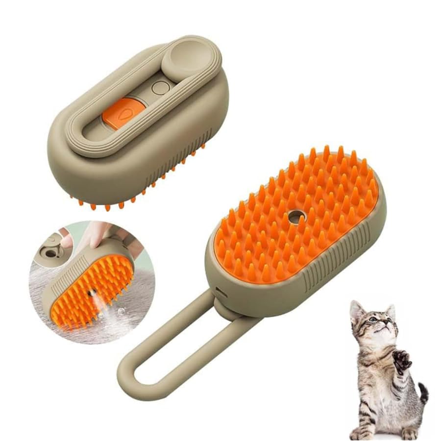 Dog Trust 1 pcs Cream Color Cat Steam Brush, 3 in 1 Pet Hair Removal Comb, Pet Steam Brush for Dogs and Cats to Remove Knotted Hair, Massage and Detangle, Steam Pet Brush for Cats for All Pets (B0D5M39KPN) Amazon Price History, Amazon Price Tracker