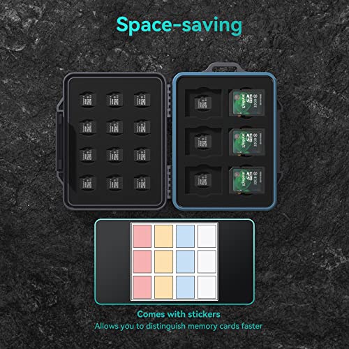 24 Slots Sd Card Case, Yottamaster Memory Card Case With Index Label, Portable Sd Card Holder With Carabiner For Sd&Tf Cards - Water Resistant Shockproof Dustproof [B7-2] #TOP3