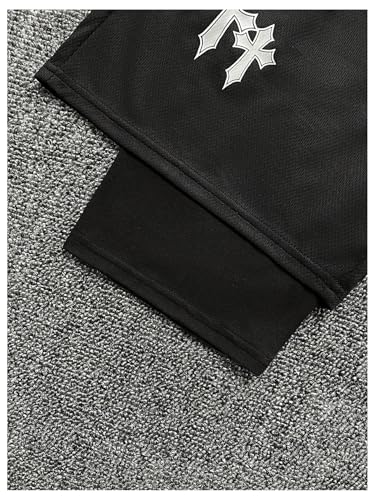 SHENHE Boy's 2 in 1 Shorts Y2K Cross Print Drawstring Workout Running Basketball Shorts with Compression Liner4