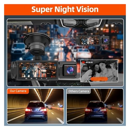 Caméra voiture 3 objectifs anti collision avec surveillance parking nocturne - 5