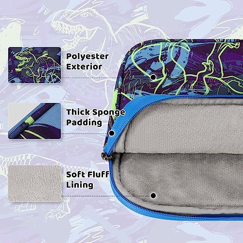 Image of Choco Mocha Kids Tablet Bag Fire HD 8 10 Tablet Carrying Case, Kids Tablet Sleeve for iPad & Kindle Edition & Chromebook 12.5 Inch,Dinosaur Blue
