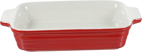 Cabilock El doble mancha limpia fácil limpia la placa del horno de la bandeja de cerámica del cuenco de la hornada del cuenco de Naranja,Amarillo