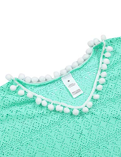 Image of DUSISHIDAN Swimsuits Coverups for Girls with Cute Pompom Tassel One Size 6-12 Years