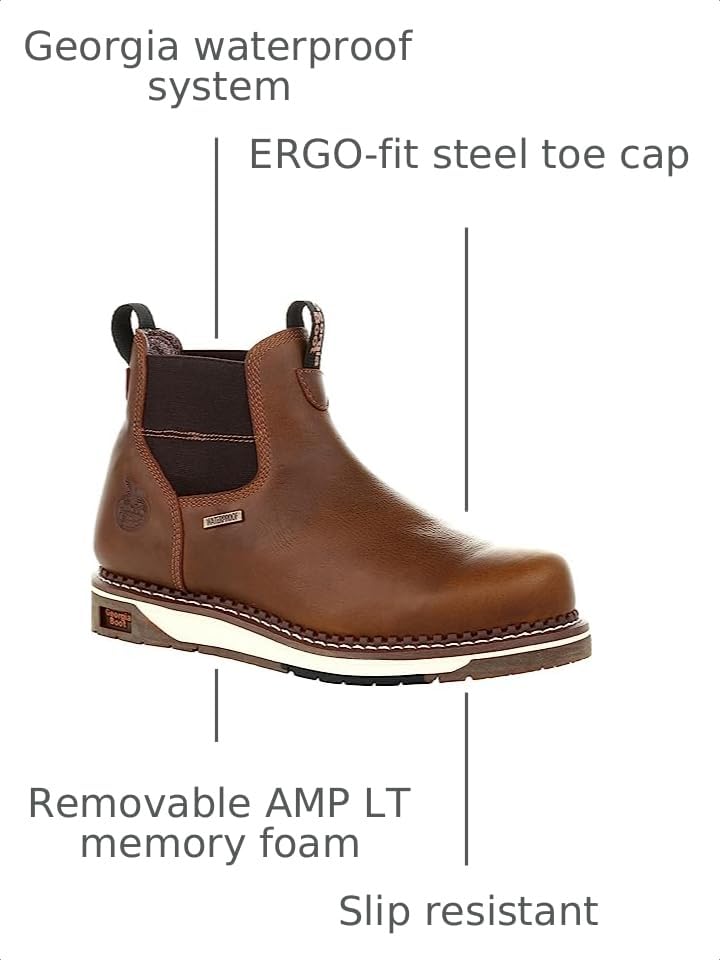 Image of Georgia Boot AMP LT Wedge Steel Toe Waterproof Chelsea Work Boot