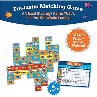 Peaceable Kingdom Fish Stix Award-Winning Strategy Board Game for Kids Ages 6+ Color & Pattern Matching Family Game Night Cooperative Game 2-4 Players Educational Gift for Boys & Girls