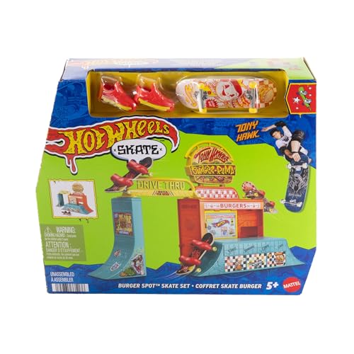 Coffret Skate Burger Hot Wheels, l'idée cadeau idéale avec fingerboard et rampe
