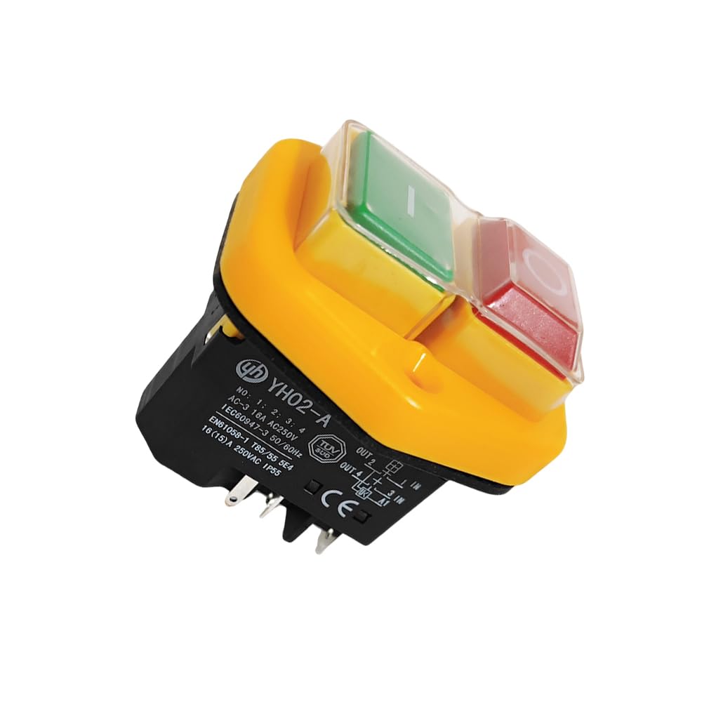 Interrupteur à bouton KJD17B, Compact et efficace, avec interrupteur pour outils électriques étanche en plastique et en métal, peut remplacer l'interrupteur à bouton
