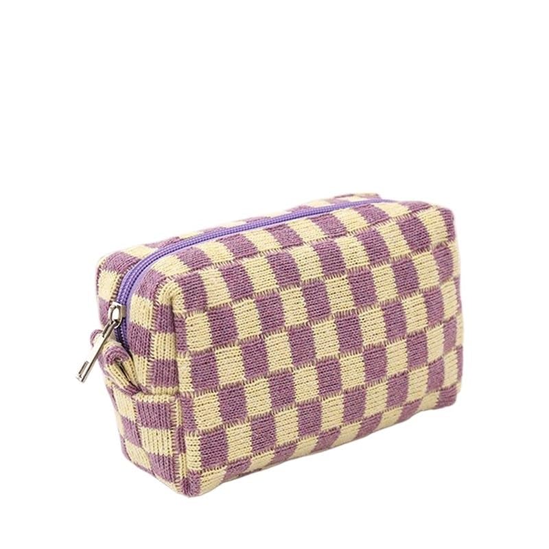 GUYANA Pencil Case Checkerboard Pencil Case, Pencil Case, Zipper Fixed Cosmetic Storage Fixed Small Pencil Case (Color : A4)