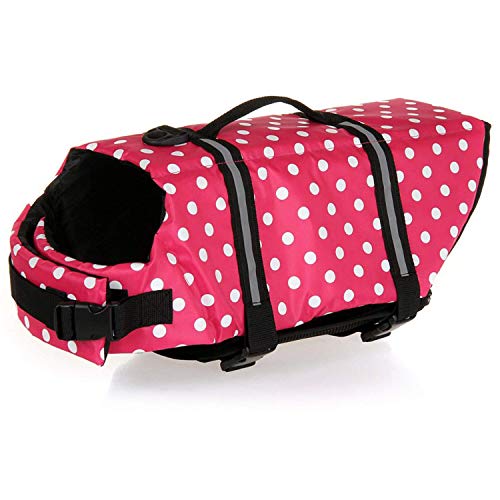 HAOCOO Dog Life Jacket Vest Saver Safety Swimsuit Preserver with Reflective Stripes/Adjustable Belt