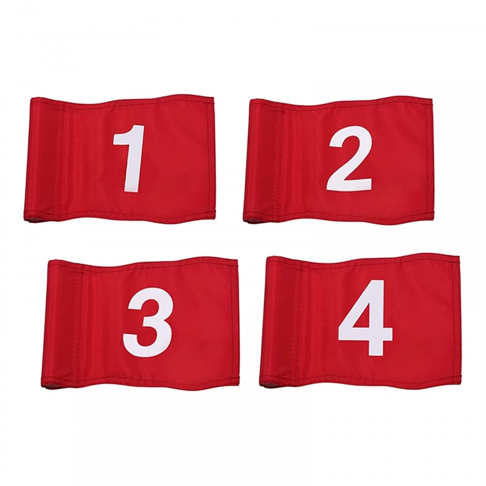 MiOYOOW Golf Flag, 4PCS Mini Flags with Tube Waterproof Golf Target Banners for Indoor Outdoor Backyard