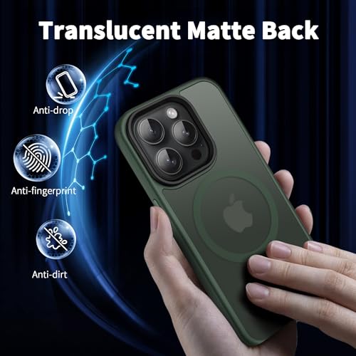 Image of CACOE Magnetic Case for iPhone 15 Pro 6.1 inch, Dark Green