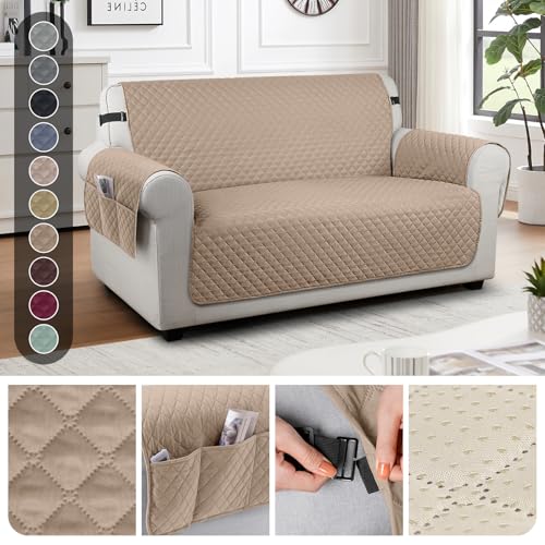 Image of TAOCOCO Sofa Covers 2 Seater,Settee Covers,Non Slip Sofa Covers,Sofa Slipcovers,Pet Couch Covers,Washable Sofa Protectors for Dogs(Brown)