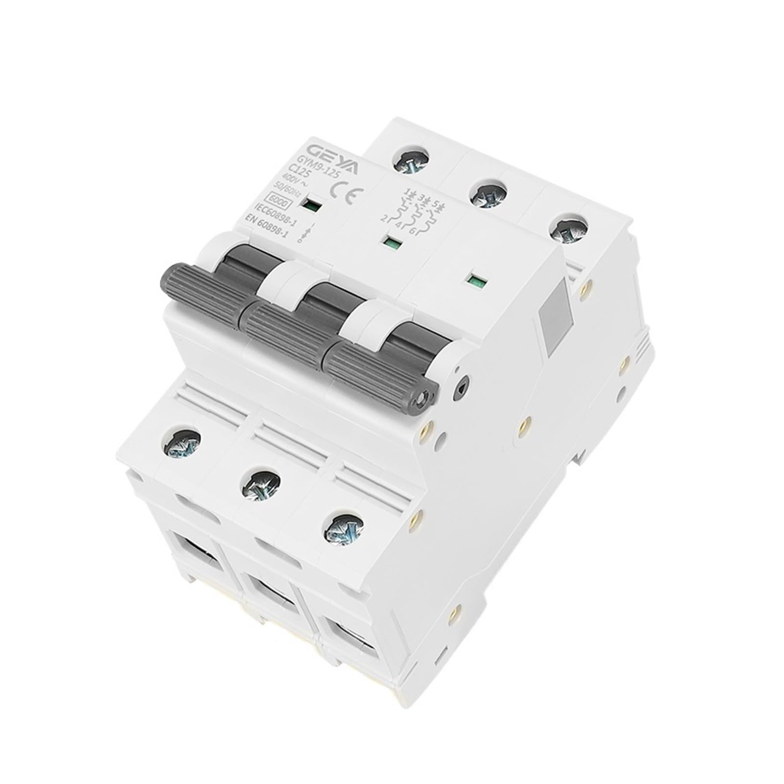 GVBAEPIEO GYM9-125 MCB 3P 80A 100A 125A AC C Curve Circuit Breaker Miniauture 3Pole Width 53.4mm 400V 6KA(25v)