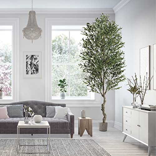 Viagdo Olive Tree Artificial Indoor 7Ft Tall Fake Potted Olive Silk Tree With Planter Large Faux Olive Branches And Fruits Artificial Tree For Home Office Living Room Decor Indoor, 2232 Leaves #TOP7