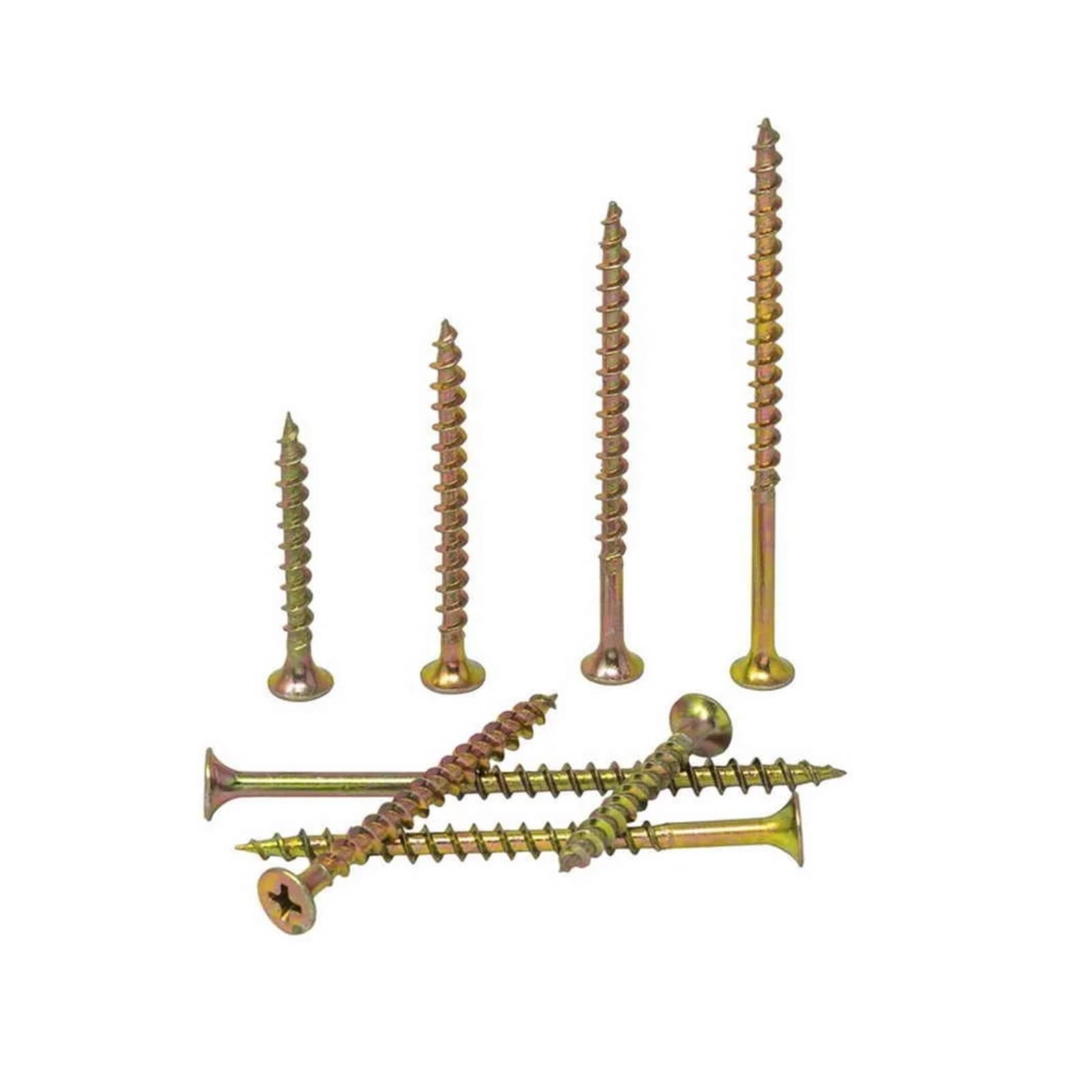 Terrassenschrauben Holz-Innenbauschraube, Grobgewinde, Trompetenkopf, gelbe Trockenbauschrauben-Sortiment(E 38-75mm 465PCS)