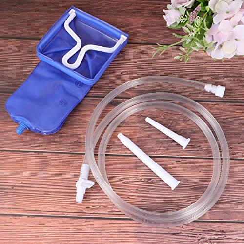 Saco de PVC Enema Saco de irrigacao enteral irrigador flexivel Tratamento de enema de agua azul