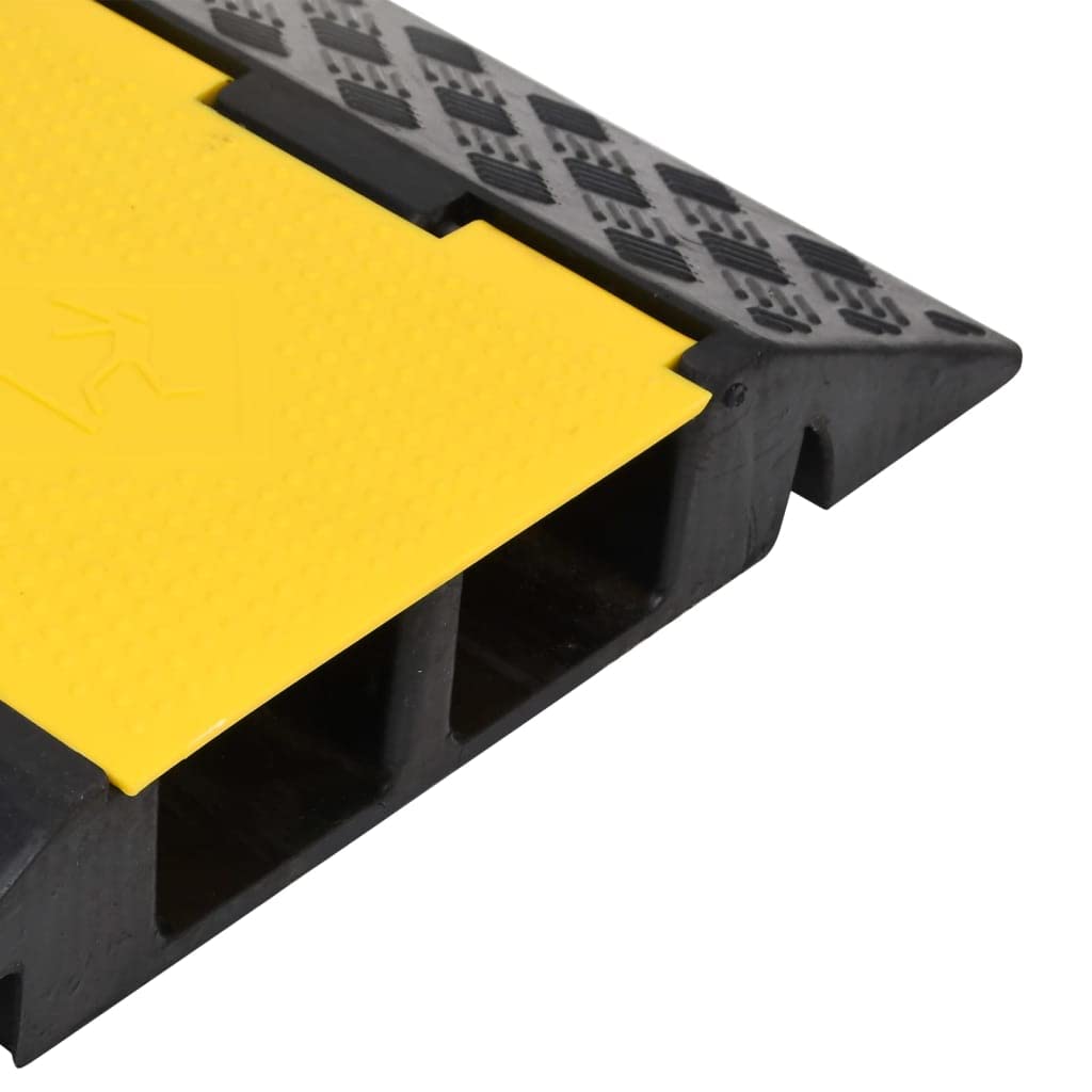 vidaXL Rampas Protectoras de Cables 2 Canales Canaleta Pasacables de Suelo Cubierta Protectora Manguera Tubo Tubería Pista Almacén 2 Piezas 100cm Goma