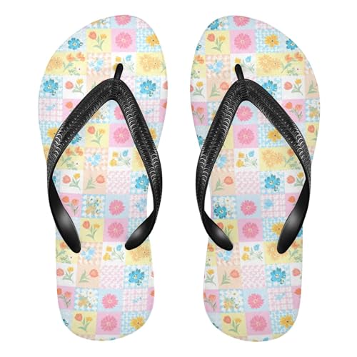 Burbuja Pastel Colored Floral Flip Flops for Women Men, Soft Thong Sandals Rubber Slippers for Pool Beach Essentials - Main Image