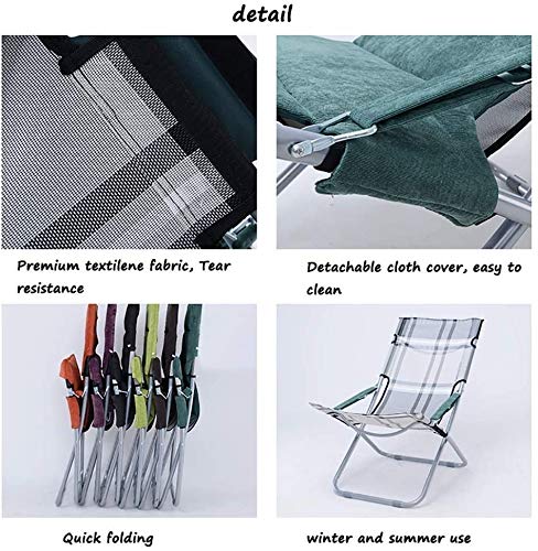 Chaise longue pliable compacte avec dossier réglable multi-positions - 7