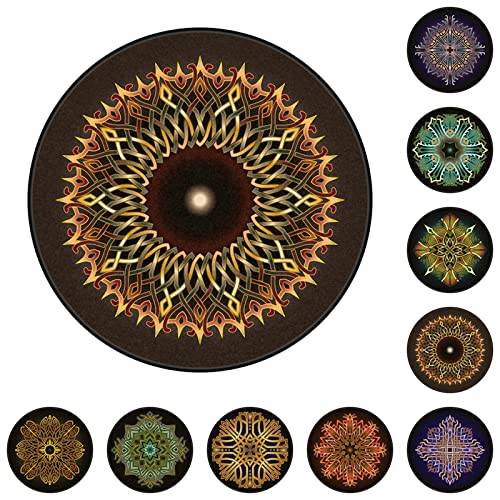 GZQIAWY Tappeto rotondo Tappeto Mandala Boho Tappeto circolare Tappeto antiscivolo Tappeto rotondo Tappeto morbido per soggiorno Camera da letto Nursery Decor 70 x 70 cm