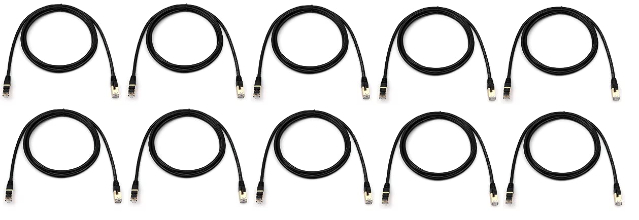 RiteAV - Cat7/Cat8 Outdoor Waterproof Ethernet Direct Burial Cable (600MHz) Shielded (Pure Copper) PE Rugged Jacket - 15FT