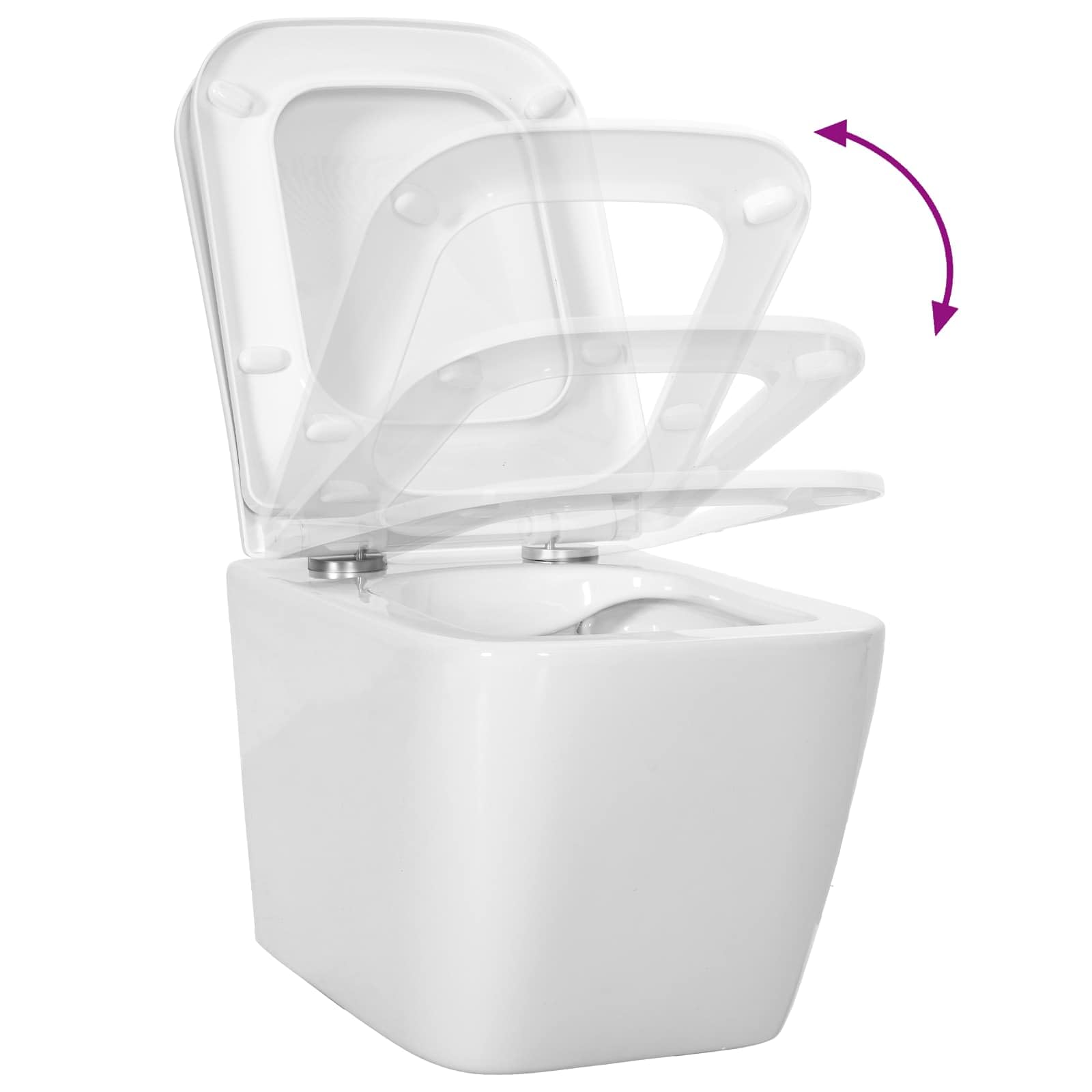 vidaXL WC da parete in ceramica, bianco
