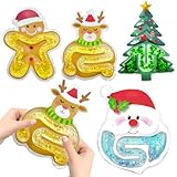 Christmas Toys Sensory Fidget Gifts: 4 Pack Squishy Christmas Stocking Stuffers for Kids Boys Girls, Stress Autism Relief Fidgets, Christmas Themed Tree Santa Claus Reindeer Gingerbread Man