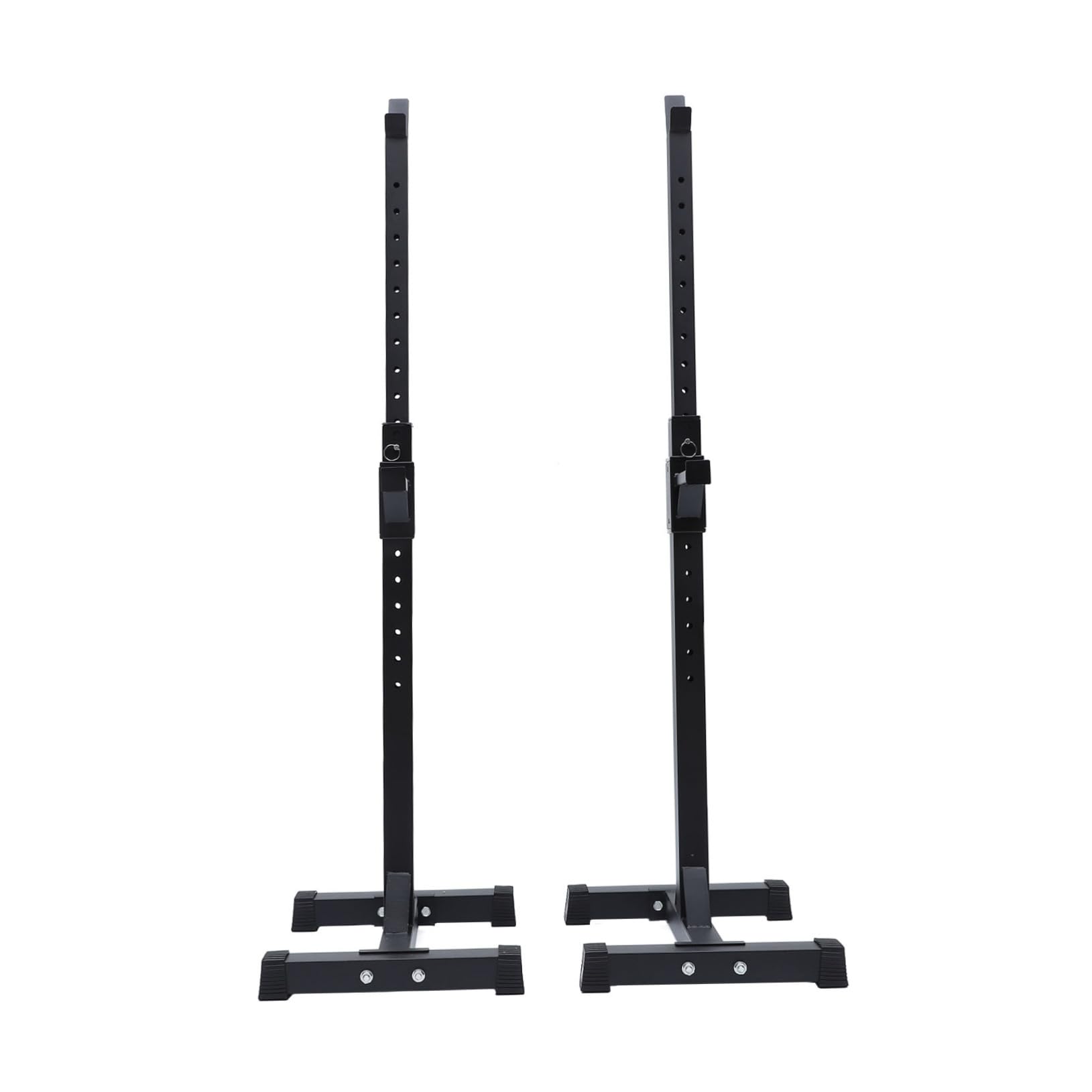 KOMBIUDA 1Pair Multi Functional Barbell Rack for Home Gym Deep Squat Stand and Weight Display Heavy Duty Double Tube Shelf Black Barbell Holding Support System