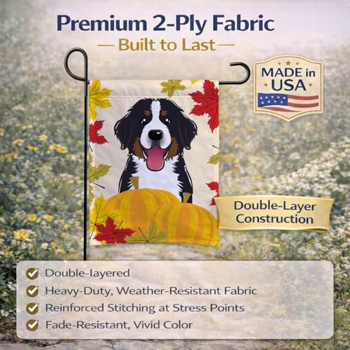 Drapeau de Thanksgiving Chien bernois résistant pour extérieur