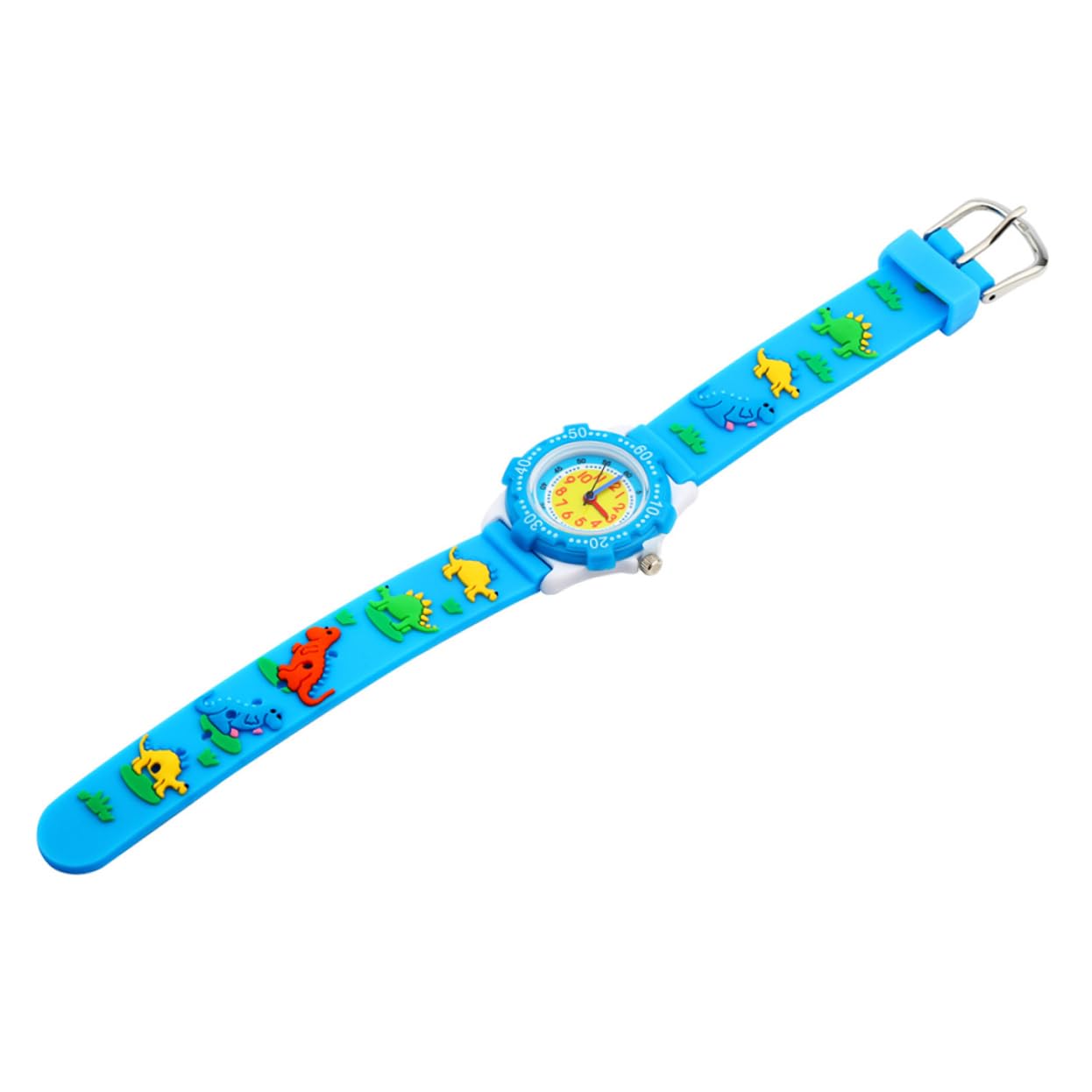 2piezas Reloj De para Niño Niña Reloj De Pulsera De Silicona Diseño Creativo y Divertido para Estudiantes Azul