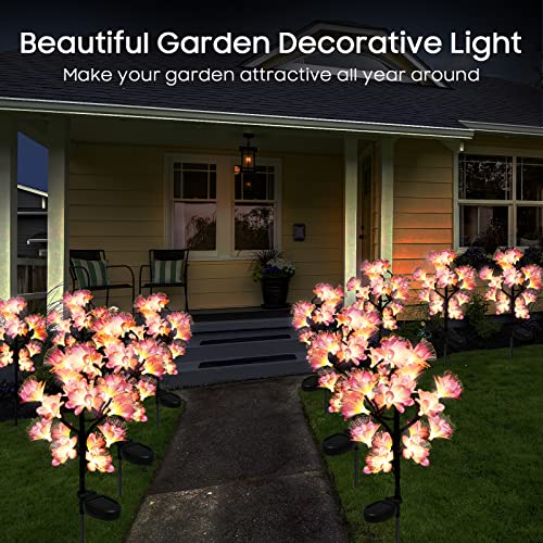 4 Pack Solar Lights Outdoor Garden Decorative, Flower Lights Solar Powered Waterproof For Yard Garden Decoration #TOP2