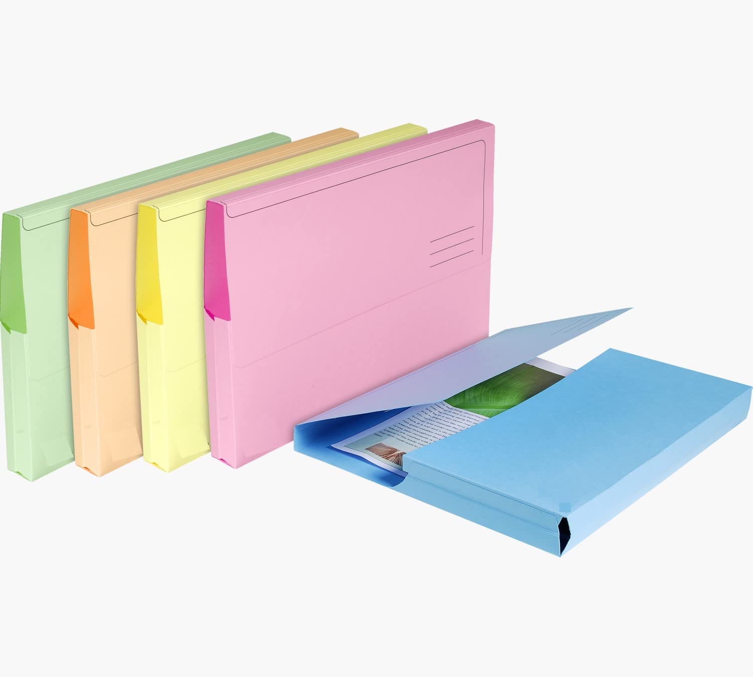 indigo® Premium Pastel Range - A4 - Document Wallet Half Flap 250gsm Capacity 32mm (Pink, Pack of 25)
