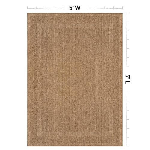 Tapete decorativo Rectangular 5' x 7' Natural Jute Rugshop miniatura 2