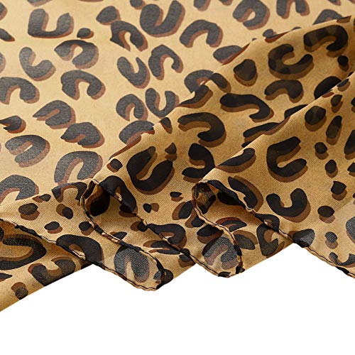 uxcell Leopard Cheetah Animal Print Chiffon Scarf Beach Wrap Shawl Women's Scarves4