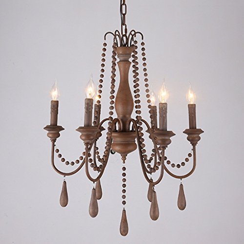 Lampe de salon en bois vintage avec 6 bougies pour créer une ambiance de restaurant chez soi